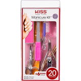 KISS Professional Manicure 20 Piece Kit 51047 Nail Brush Clipper Files Scissors