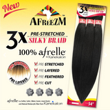 Afreezm Pre-Stretched Silky Braiding Hair Pack 3X 54"