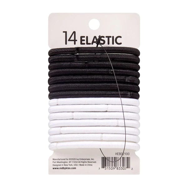 Red Elastic Band 14ct 5MM Black & White #HEB02