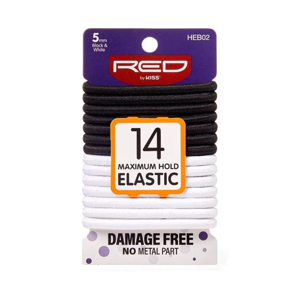 Red Elastic Band 14ct 5MM Black & White #HEB02