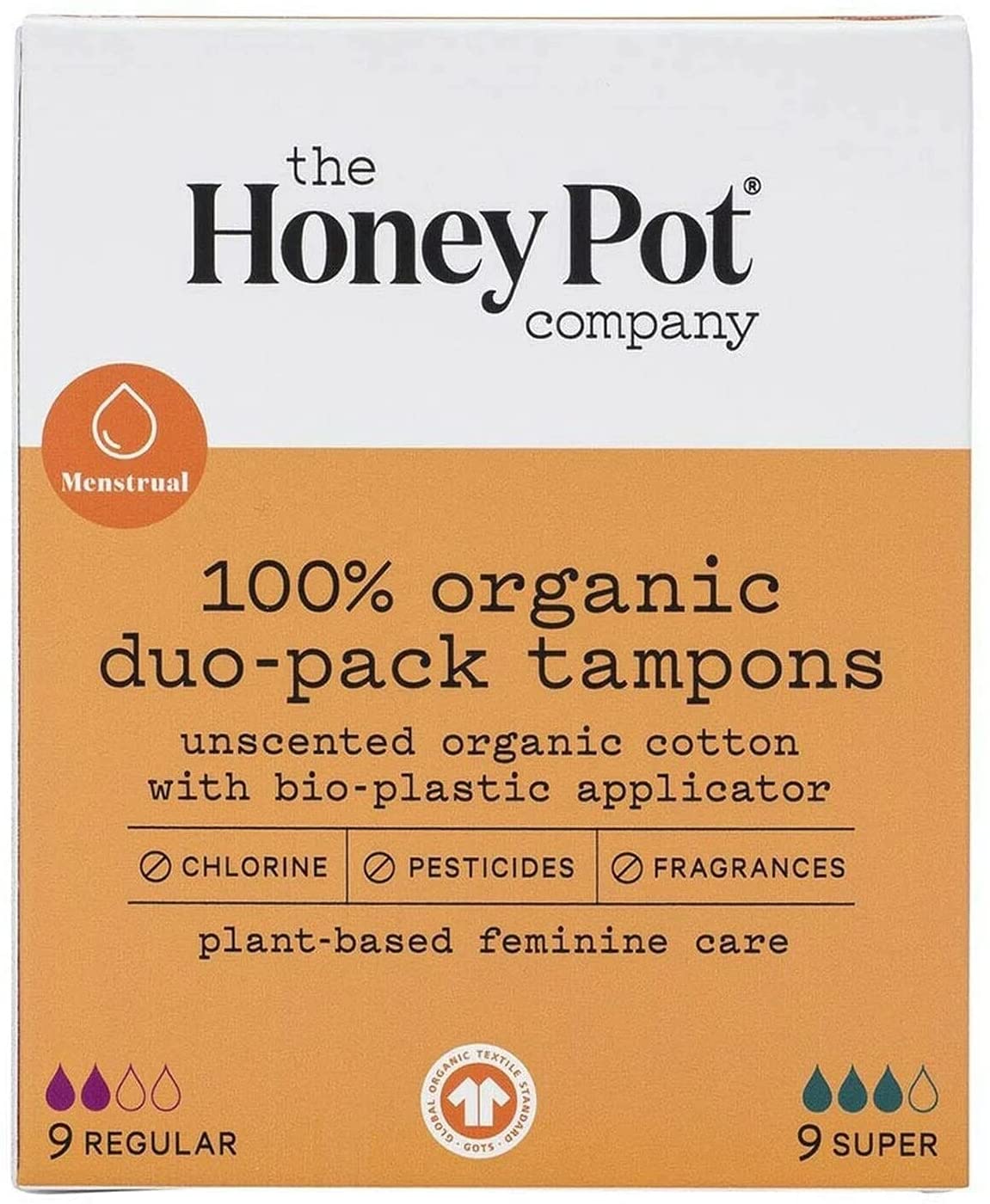 Honey Pot Organic Duo-Pack Tampons BPA FREE