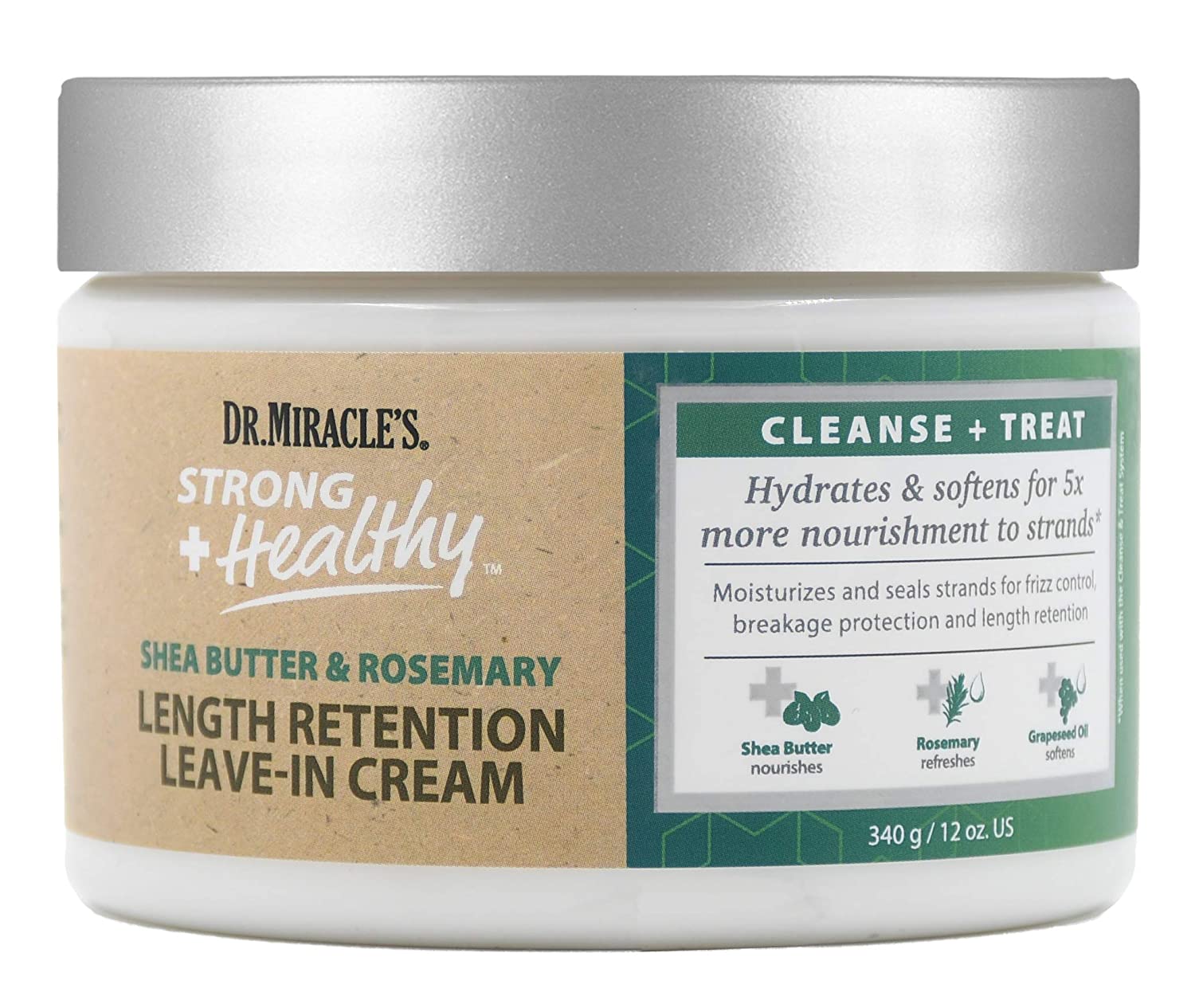 DR. MIRACLE'S STRONG & HEALTHY LENGTH RETENTION LEAVE-IN CREAM- 12 OZ