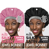 Ms. Remi Silky Satin Jewel Bonnet X-Jumbo (Black)